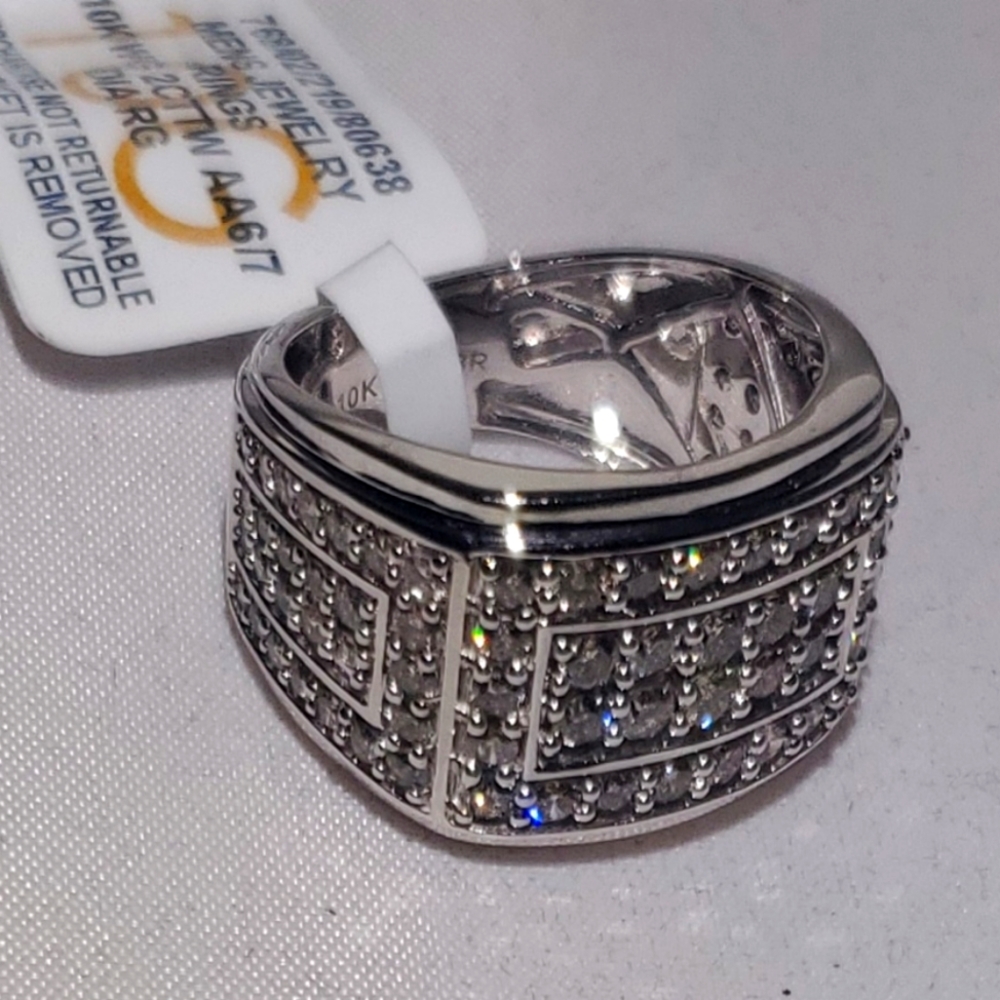 10k white gold diamond ring